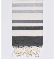 Fouta 4 couleurs anthracite, blanc crème, gris et gris clair
