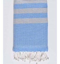 Fouta éponge bleu roi et gris