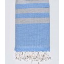 Fouta éponge bleu roi et gris