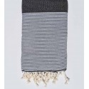 Grande fouta nid d'abeille gris noir