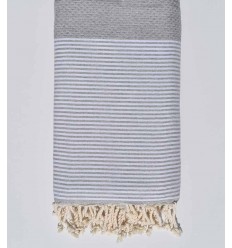 Grande fouta nid d'abeille grise