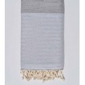Grande fouta nid d'abeille grise