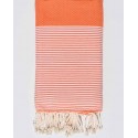 Grande fouta nid d'abeille orange