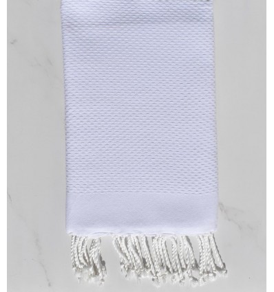fouta nid d'abeille unie blanc- FOUTA TUNISIA