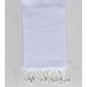 fouta nid d'abeille unie blanc- FOUTA TUNISIA