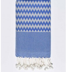 Fouta zigzag bleu smalt