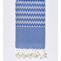 Fouta zigzag bleu smalt