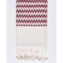 Fouta zigzag bordeaux