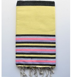 Fouta 5 couleurs jaune avec...