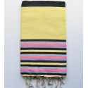 Fouta 5 couleurs jaune avec rayures