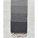 Jeté 1.90*2m gris noir avec rayures