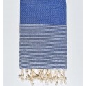 Fouta Lurex nid d'abeille bleu