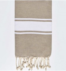 Fouta classique beige sable - FOUTA TUNISIA