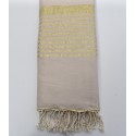 Jeté 1.50x2.50m écru et lurex doré