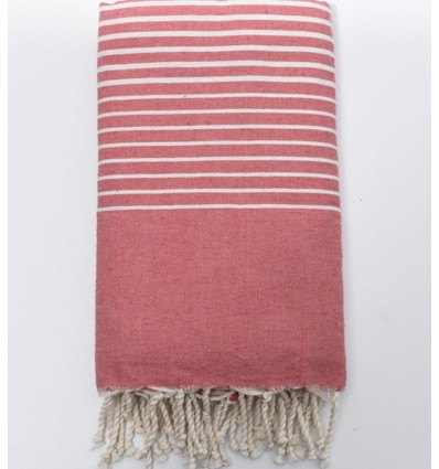 Grande fouta incarnat foncé avec rayures