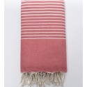 Grande fouta incarnat foncé avec rayures