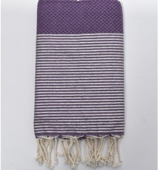 Fouta nid d'abeille mauve...