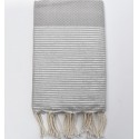 Fouta nid d'abeille couleur mastic avec lurex