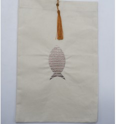 Pochette beige clair brodée...