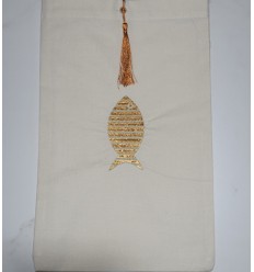 Pochette beige clair brodée...