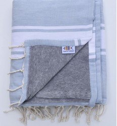 Fouta plate bleu fumée...