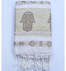 Fouta khomsa taupe