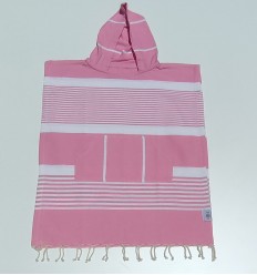 Poncho de plage enfant rose