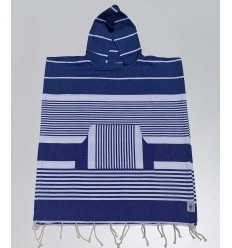 Poncho de plage enfant bleu