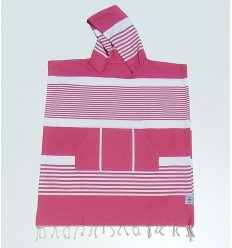 Poncho de plage enfant rose fushia