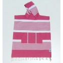 Poncho de plage enfant rose fushia