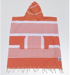 Poncho de plage enfant orange