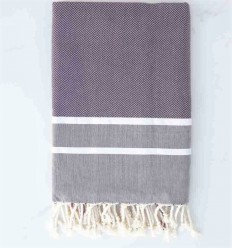 Fouta chevron violet d'évèque