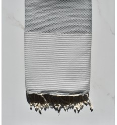 Fouta nid d'abeille bleu gris