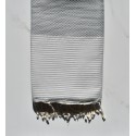 Fouta nid d'abeille bleu gris