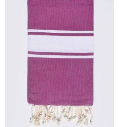 beach towel flat purple, white bands