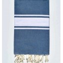 Fouta plate couleur bleu minérale