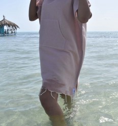 Poncho de plage vieux rose