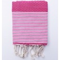 Lot de 10 serviettes de table rose foncé