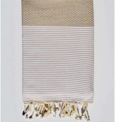 Fouta nid d'abeille beige...