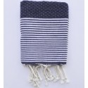 Lot de 10 serviettes de table bleu jean foncé