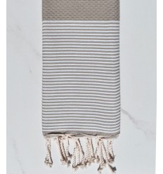 Fouta enfant nid d'abeille taupe
