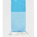 Fouta enfant nid d'abeille bleu azur