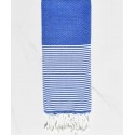 Fouta enfant nid d'abeille bleu électrique