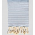 Fouta enfant id d'abeille bleu clair