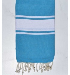 Fouta classique bleu azur - FOUTA TUNISIA