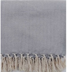Plaid en chevron couleur bleu gris