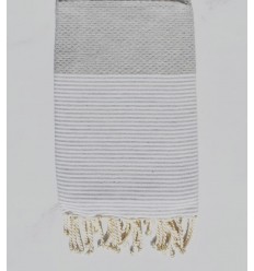 Fouta nid d'abeille gris clair