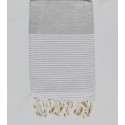 Fouta nid d'abeille gris clair