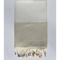 Beach towel lurex flat ecru mixed with golden lurex thread