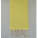 fouta nid d'abeille unie jaune clair- FOUTA TUNISIA